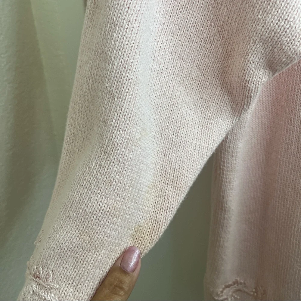 Venezia Light Pink Women's Cardigan Large Embroidered Detail Long Sleeve - Picture 11 of 15